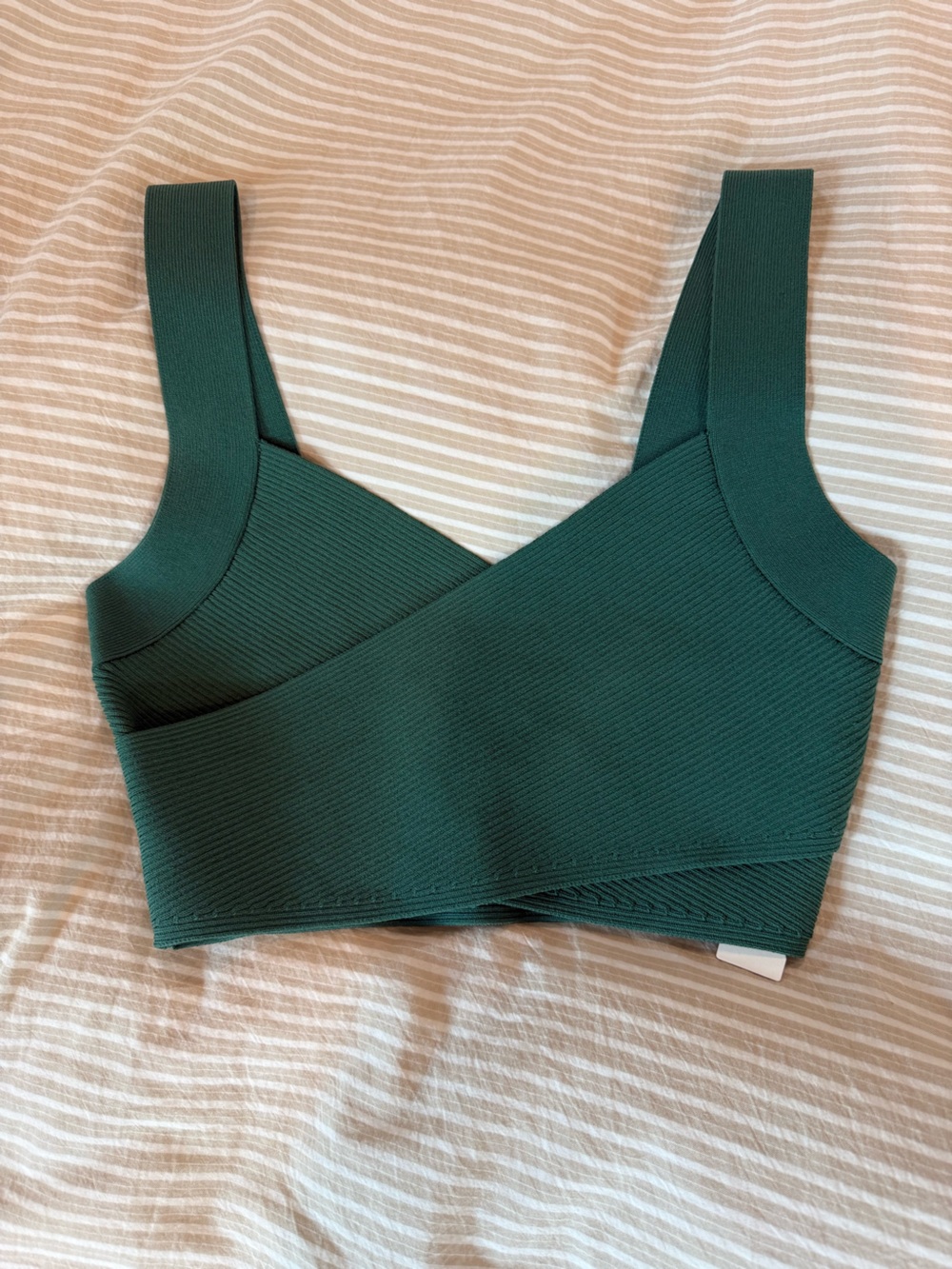 Women’s Forest Green Ribbed cropped top